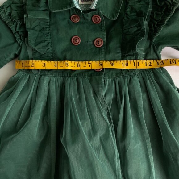 Vintage Style Green Girl's Double Breasted Coat Size 5-6 - Picture 4 of 5
